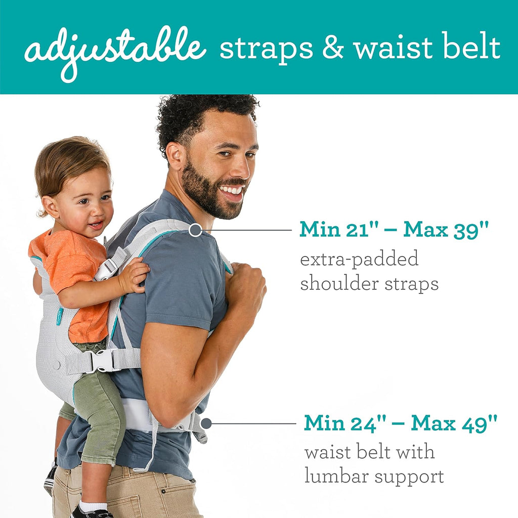 Flip 4-In-1 Light & Airy Convertible Baby Carrier, Adjustable, Ergonomic Babywearing, Registry Essential, Baby Carrier for Newborn to Toddler | Adjustable Fit, Enhanced Lumbar Support, Ergonomic Hands-Free Parenting, Registry Gift, for Newborns and Toddlers