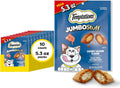 Jumbo Stuff Crunchy & Soft Cat Treats, Salmon, 5.3 Oz, 10 Pack | Crunchy Outside, Soft Inside, under 2 Calories per Treat, Resealable Stay-Fresh Pouches, 100% Complete & Balanced